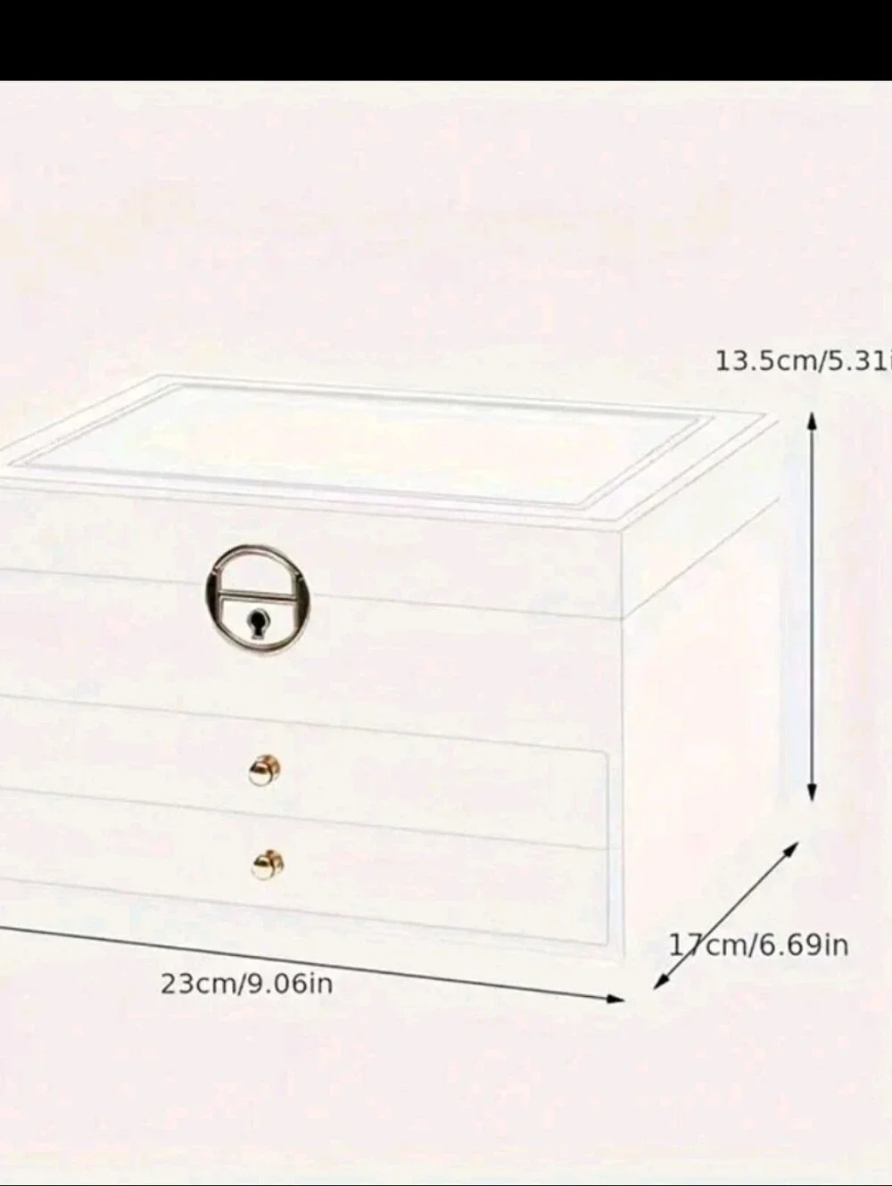 White Jewelry Organizer Box with Removable Trays
